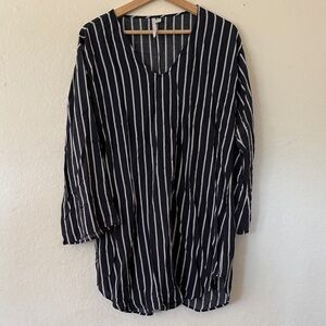 Seafolly Tunic Striped Swim Coverup in Blue and White Sz M (As Is: Belt Missing)